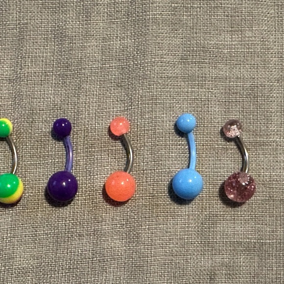 Colorful Belly Button Rings Set - Picture 2 of 3